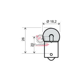 LAMPADA 12V 10W SFERA BA15S ARANCIO