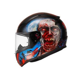 CASCO LS2 FF353 RAPID II ZOMBIE -M- NERO ROSSO