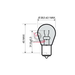 LAMPADA 12V 21W SFERA BA15S ARANCIO